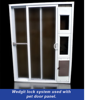 Lock with pet door panel